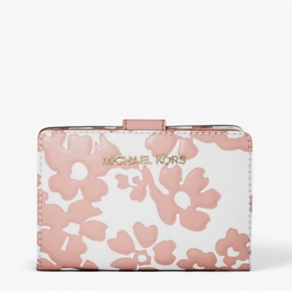 Michael Kors Jet Set Travel Medium Floral Print Bi-Fold Wallet